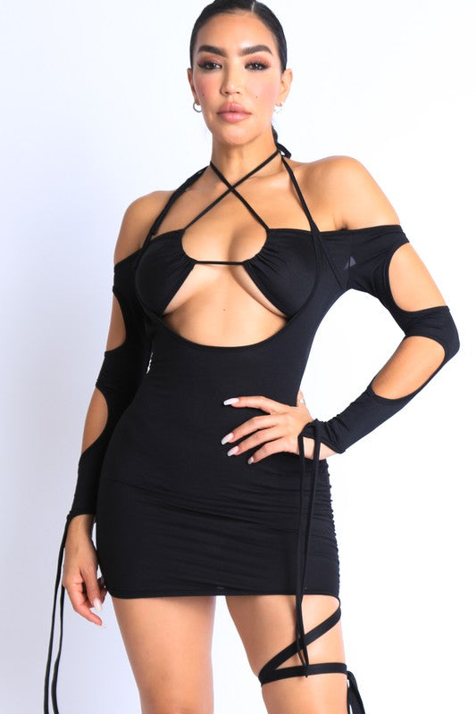 Gilly Cut Out String Detailed Off shoulder