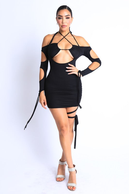 Gilly Cut Out String Detailed Off shoulder