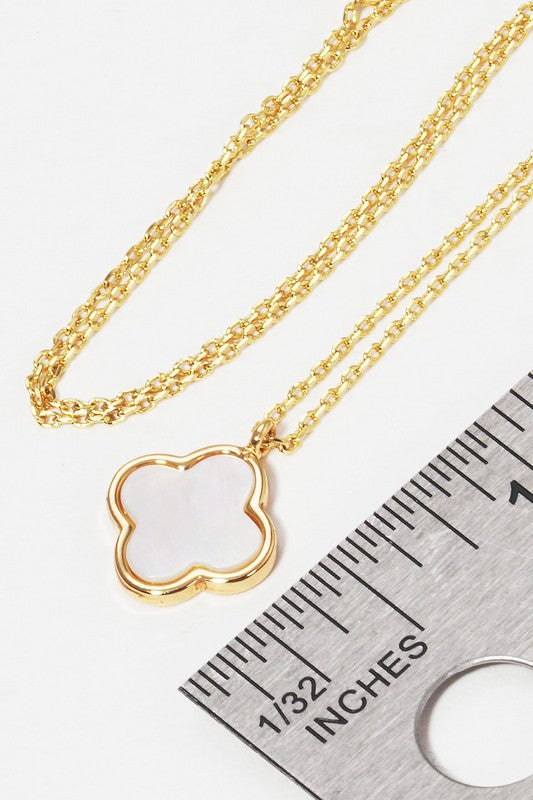 Gold-Dipped Colored Clover Charm Necklace